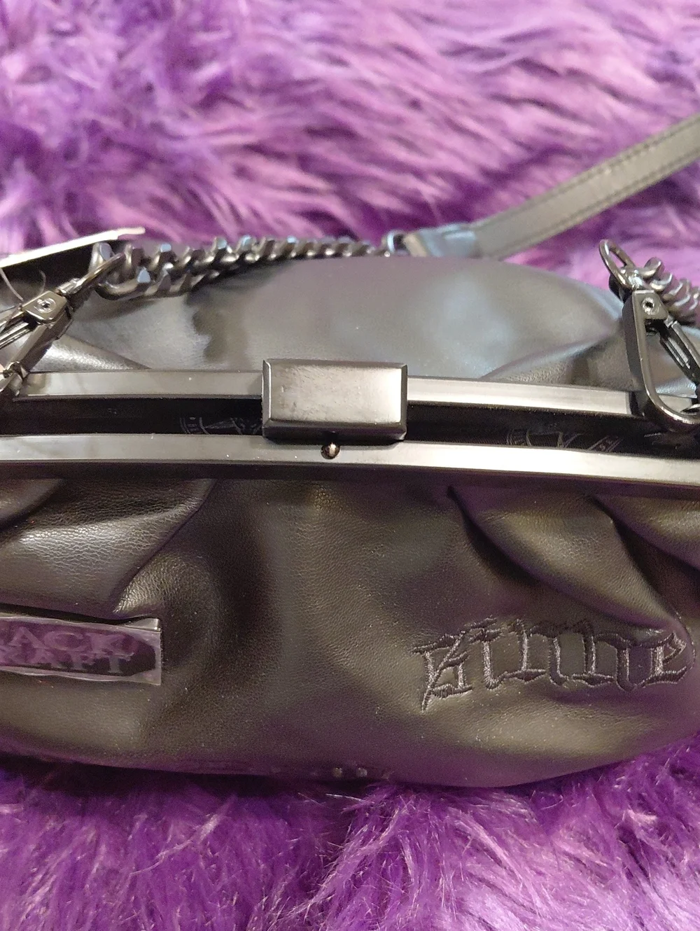 BLACK CRAFT CULT Dark Gothic Black Chain CROSSBODY KISSLOCK
